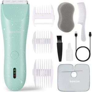 Baby Hair Clippers, Quiet Hair Trimmer, Waterproof Rechargeable Cordless (Green)